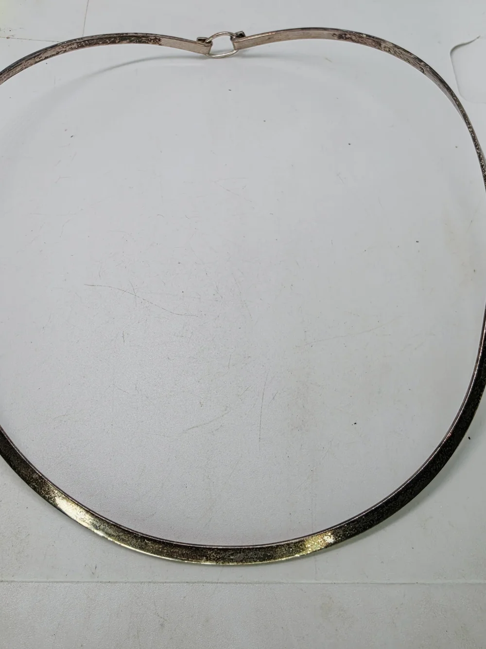 Vintage Sterling Silver 925 Mexico Open Cuff Neck Choker Collar Minimal Necklace